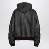 Balenciaga Brown Zip Hoodie Shearling