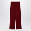 Loulou Studio Burgundy Wool Palazzo Trousers