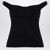 Philosophy Black Nylon Top With Sweetheart Neckline