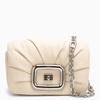 Roger Vivier Creamy White Viv' Choc Leather Shoulder Bag