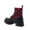 black GG logo Horsebit leather ankle boots