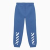 Off White™ Blue Jogging Trousers With Paint Graphic Pattern