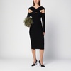 Philosophy Black Midi Dress With Crossover Detail