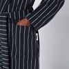 Tekla Black Bathrobe With White Stripes