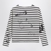 R13 White/Black Striped Jersey With Wears