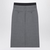 Sportmax Grey Wool Midi Skirt