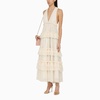 Philosophy White Lace Flounced Long Dress