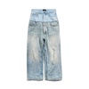 Men's Cut-up Baggy Pants in Blue