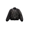 Bomber Leather Jacket in Black