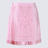 VERSACE Pink Baroque Printed Pleated Silk Skirt for Women - SS24 Collection