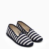 Vibi Venezia And White Striped Ballerinas