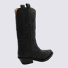 Ganni Black Embroidered Western Boots