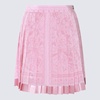 VERSACE Pink Baroque Printed Pleated Silk Skirt for Women - SS24 Collection