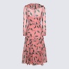 Saloni Rose Pink Silk Yara Quill Dress