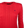 Ralph Lauren Bright Hibiscus Cotton Cable-Knit Crew Neck Sweater