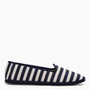 Vibi Venezia And White Striped Ballerinas