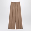 Sportmax Beige Wool Blend Tweed Wide Trousers