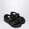 Birkenstock Black Shinjuku Sandal In Natural Leather And Tissue