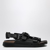 Birkenstock Black Shinjuku Sandal In Natural Leather And Tissue