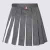 Thom Browne Grey And White Cotton-Wool Blend Skirt