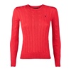 Ralph Lauren Bright Hibiscus Cotton Cable-Knit Crew Neck Sweater