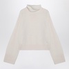 Loulou Studio Ivory Turtleneck Sweater In Wool And Cashmere