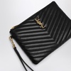 Saint Laurent Black A5 Pouch In Matelassé Leather Women