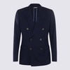 Dolce & Gabbana Navy Blue Wool Blazer