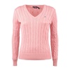 Ralph Lauren Pink V-Neck Braided Cotton Sweater