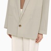 PHILOSOPHY DI LORENZO SERAFINI Light Grey Single-Breasted Wool Blend Jacket for Women