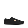 Black Flat Shoes with Gold-tone Logo