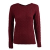 Ralph Lauren Bordeaux Wool And Cashmere Cable Knit Sweater