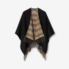 Check Wool Reversible Cape