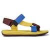 Yellow, blue, and burgundy sandals for men