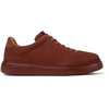 Red nubuck sneakers for men