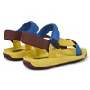 Yellow, blue, and burgundy sandals for men