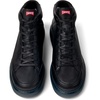 Black leather sneakers for men