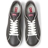 Dark gray leather sneakers for men