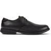 Black leather lace-up shoes for men