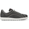 Dark gray leather sneakers for men