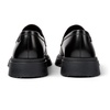 Black leather loafers for men