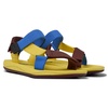 Yellow, blue, and burgundy sandals for men