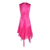 Versace Asymmetric Gathered Satin Dress