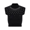 Alessandra Rich Embellished Mock Neck Cropped Top