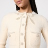 Self-Portrait Embellished Brushed Knit Bow Cardigan - L