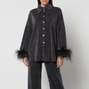 Sleeper Feather-Trimmed Lurex Party Pyjama Set - XS