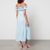 Ganni Seersucker Checked Cotton-Blend Seersucker Maxi Dress - EU 34/UK 6