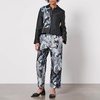 Stine Goya Isra Floral-Jacquard Wide-Leg Trousers - XS