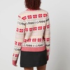 Ganni Jacquard-Knit Logo Cardigan - XXS