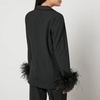 Sleeper Girl With Pearl Feather-Trimmed Crepe Blazer - S